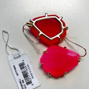 Kendra Scott rosenell gold drop earring pink agate